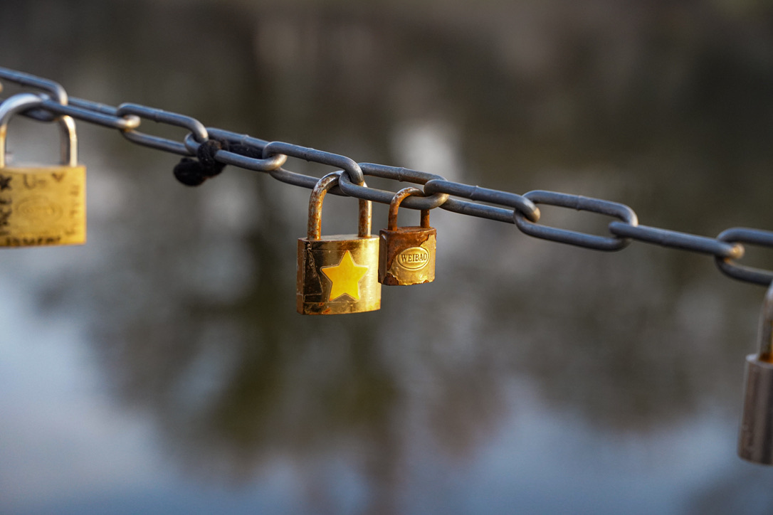 Padlocks on a chain