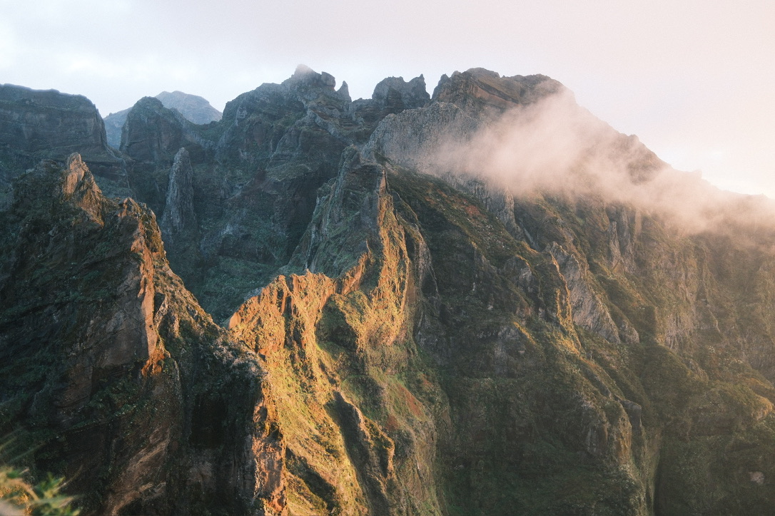 Mountain ridge at sunrise