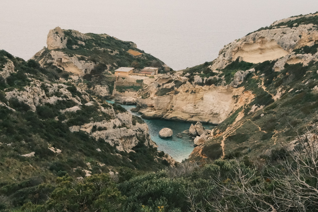 Rocky cove seen from above