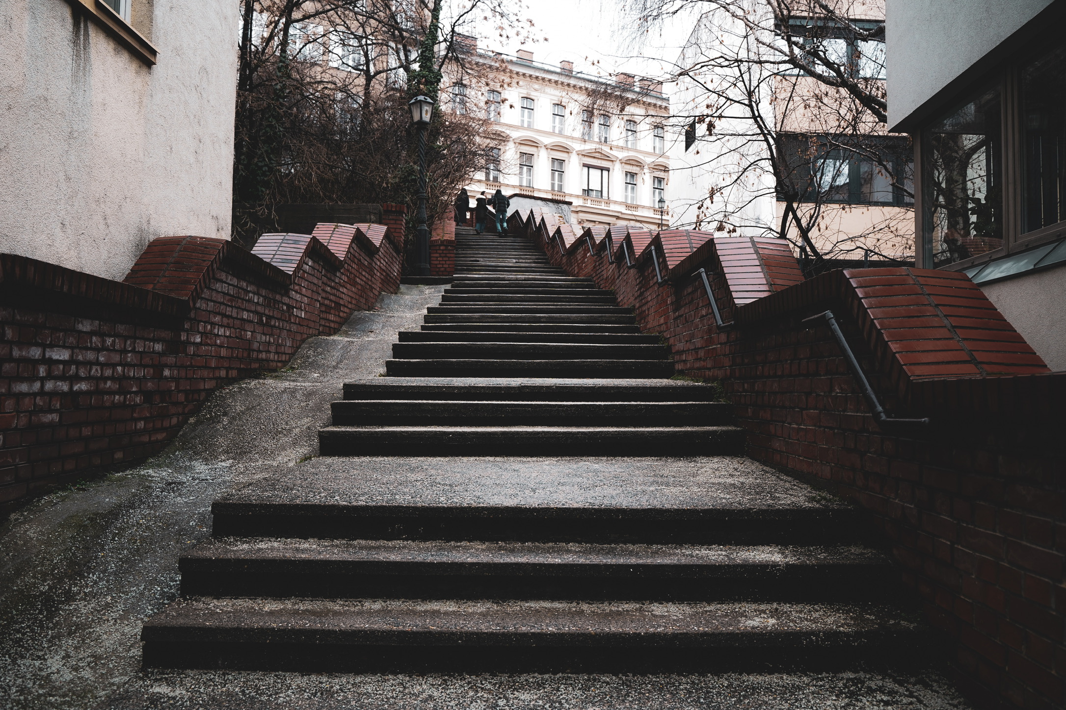 Staircase leading up to a grand building