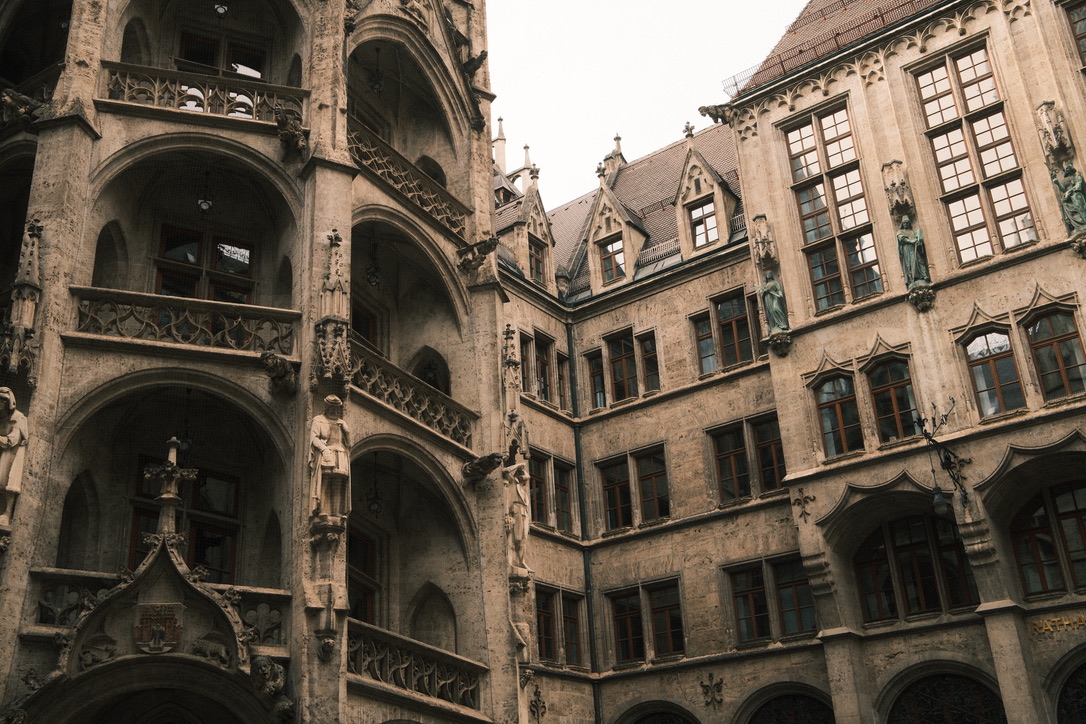 Gothic town hall facade